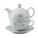Zestaw do herbaty motywem z płatka śniegu SONDRIO TEA - 1 szt. bez znakowania CX1451