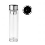Butelka 390 ml ze szkła z termometrem POLE GLASS - 50 szt. z nadrukiem MO6169