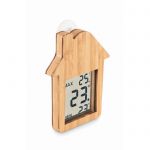 Bambusowy termometr w kształcie domu HISA - 50 szt. z grawerem